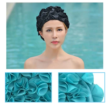 Praktické Troch-Dimenzionální Petal Plávanie Čiapky Pre Dlhé Vlasy Vonkajšie Ženy Kvety Dizajn Spp Jemné, Pohodlné Plávanie Spp