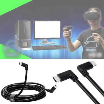 Pravý Uhol Link Kábel pre Oculus Quest/Quest 2,USB, C C,10Gbps na Prenos Údajov Kábel,100W Rýchle Nabíjanie,pre VR Headset