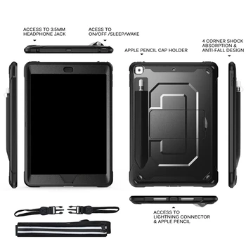 Pre 2019 IPAD10.2 Palcové Tablet PC Prípade TPU Shockproof Ochranný Zadný Kryt s Perom Slot Stojan Tabletu puzdro pre iPad 10.2