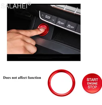 Pre Audi A4L/A6L/O5/A5/A8L/Q7 Auta, Motor, Zapaľovanie Tlačidlo Interiér, Svetlo-vysielací One-kliknite na tlačidlo Štart Nálepky Krúžok Kryt Styling