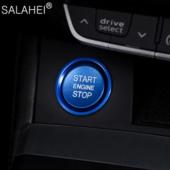 Pre Audi A4L/A6L/O5/A5/A8L/Q7 Auta, Motor, Zapaľovanie Tlačidlo Interiér, Svetlo-vysielací One-kliknite na tlačidlo Štart Nálepky Krúžok Kryt Styling