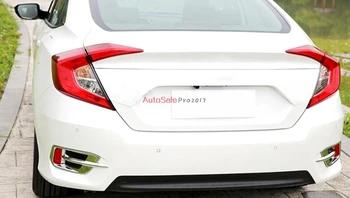 Pre Honda Civic 10. Gen 4dr Sedan 2016 2017 ABS Chrome plastové Zadné Ostrohové Hmlové Svetlo Lampy Kryt Výbava 2ks