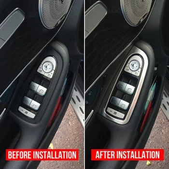Pre Mercedes Benz Nové C Triedy W205 GLC Auto-styling kryt výbava okno výťah tlačidlo prepnúť sequin nerezový interiér Svetlé