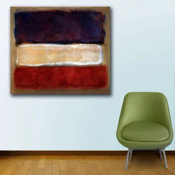 Pre Obývacia Izba Abstraktné Mark Rothko Názvu Fialové a Biele a Červené plátno na maľovanie Home Decor Handpainted olejomaľba