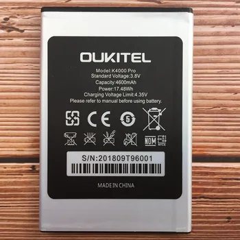 Pre Oukitel K4000 Pro Batéria Originálne Kvalitné 4600mAh Nabíjateľná Li-ion, Vstavaný Mobilný Telefón Batérie 19316