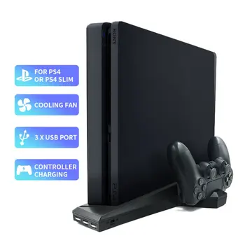 Pre PS4/PS4 Slim/ps4 Pro Zvislý Stojan s Chladiaci Ventilátor Dual Radič Nabíjačku Nabíjacej Stanice pre SONY Playstation 4 Chladič 12279