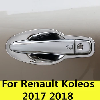 Pre Renault Koleos 2017 2018 Auto tvar mimo dverí rukoväť kryt dvere miska rám orezania nálepky príslušenstvo dvere miska
