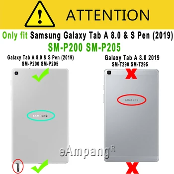 Pre Samsung Galaxy Tab 8.0 2019 puzdro P200 P205 SM-P200 SM-P205 Shockproof Drop Odpor Kremíka Stojan Coque Funda Prípade