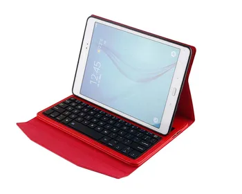 Pre Samsung Galaxy Tab 9,7 T550 Crazy Horse Vymeniteľné Bezdrôtová ruskej/hebrejčina/španielsky Keyboard Stand PU Kožené puzdro