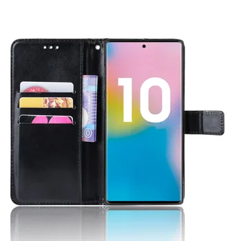 Pre Samsung Poznámku 10 Plus Pro Prípade Flip Luxusné PU Kožené Telefón puzdro Pre Samsung Galaxy Note 10Plus Note10 puzdro