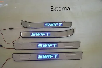Pre Suzuki Swift 2005-201 kvalitnej nehrdzavejúcej ocele, LED prah stráže anti-scratch ochranu dekorácie Auta styling