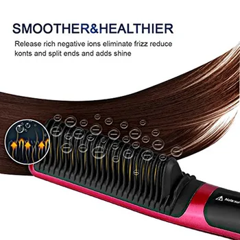 Prenosné Mužov Elektrické Vlasy Hrebeňom na Bradu, Multifunkčný Hair Straightener Kefa LCD Displej Keramické Rýchle Vlasy Styler