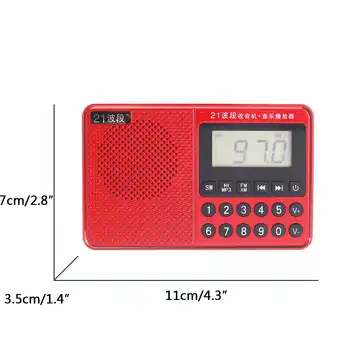 Prenosný FM AM SW Full Dual Band Anténa Rádio U Diskov TF Kartu, MP3 Prehrávač Hudby
