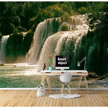 Prispôsobený high-end tapety krásne fotografie vodopád vody a bohatstvo pozadí steny nepremokavého materiálu 49146