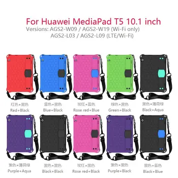 Prípad Pre Huawei MediaPad T5 10.1 Deti Shockproof Tablety Coque pre Huawei MediaPad T5-10 AGS2-W09 / W19 AGS2-L09 / L03 Funda
