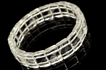 Prírodná Biela crystal obdĺžnik náramok /prírodného kameňa náramok šperky pre ženy, darčeky veľkoobchod