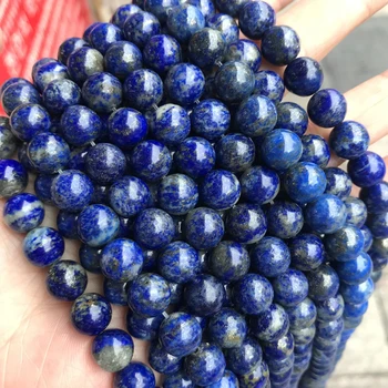 Prírodné lapis lazuli 4-12mm kolo Drahokam korálky pre 925 sterling silver Šperky Čo Náhrdelník Náramok 15inch ICNWAY
