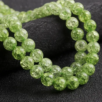 Prírodný Kameň Zelená Crack Crystal Korálky Kolo Voľné Korálky Pre Šperky DIY, Takže Náramok Príslušenstvo 15