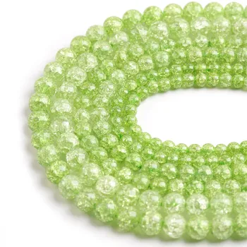 Prírodný Kameň Zelená Crack Crystal Korálky Kolo Voľné Korálky Pre Šperky DIY, Takže Náramok Príslušenstvo 15