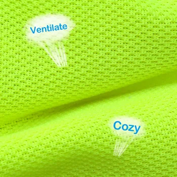 Psa Reflexná Vesta Oblečenie Žiarivkové Svetlo Zelená Výšivky Bunda Oblečenie Outdoor Vysokej Viditeľnosti Priedušná Bezpečnosti Kostýmy