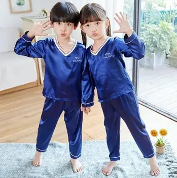 Pyžamo home service dievčatá vyhovovali jeseň a v zime falošné hodváb detské pyžamo tvaru dlhé rukávy pohodlné pyžamo nohavice 32108