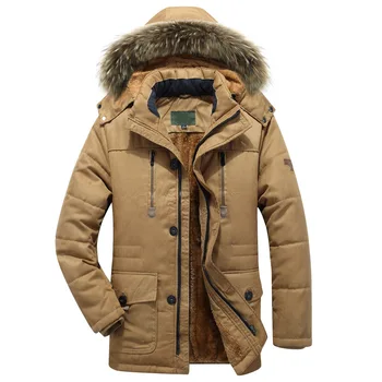 Pánske Zimné Kabáty 2020 Nové Módne Bežné Hrubé Teplé Mužov Vetrovka Kabát Kožušiny Golier s Kapucňou Vojenské Vetru Zvrchníky Plus Veľkosť