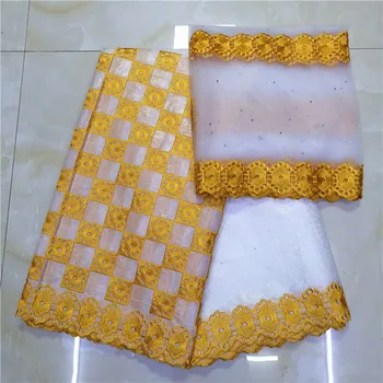 Pôvodné cena royal bule bazin riche getzner vysokej kvality guinea brocade textílie nigérijský headtie pre ženy 5+2yards/veľa KY