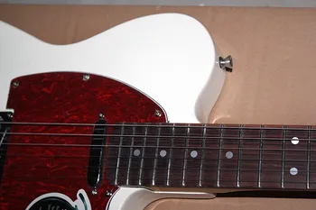 Pôvodné Veľkoobchod-Bieleho Tela Elektrická Gitara s Red Pearl Pickguard,Rosewood Hmatník,šité na Mieru