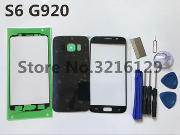 Pôvodný Pre Samsung Galaxy s6 G920 Bývanie Späť Sklo Telefónu Zadný Kryt Batérie Dvere+predné sklo objektívu S Logom Nálepky nástroje 22364