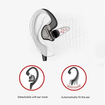 Q9J Bezdrôtový Visí Ucho Headset Bluetooth Športové Nepremokavé Binaural Redukcia Šumu Slúchadlá 27683