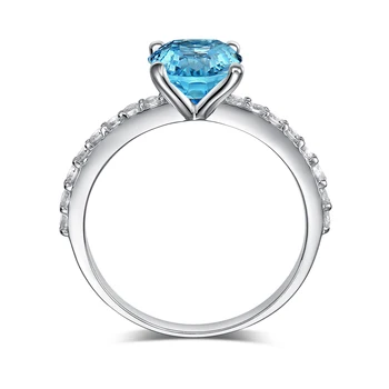 QYI Jednoduché Tuhé 925 Sterling Silver Prírodný Drahokam Šperky Prírodné Sky Blue Topaz Prstene Pre Ženy, Svadobné Party Jemné Šperky 17337