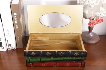 Retro-kniha štýl formy box tvorivých dreva štvrtá miestnosť, písací stôl dekoratívny papierový obrúsok podporu 1682