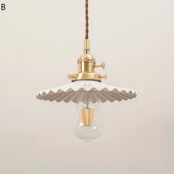 Retro Loft Štýl Edison Priemyselné Vintage LED Prívesok Svietidlá Starožitné Medi Keramické Visí na Čítanie Vnútorné Osvetlenie