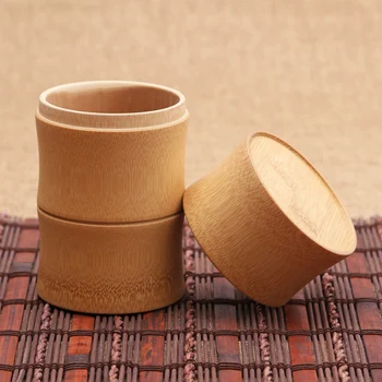 Robiť Propagáciu!! Prírodný Bambus Čaj Vedro, Bambusové Čaj Jar, Výška cca 15 cm , Skladovanie, Caddy, Veľkoobchod~