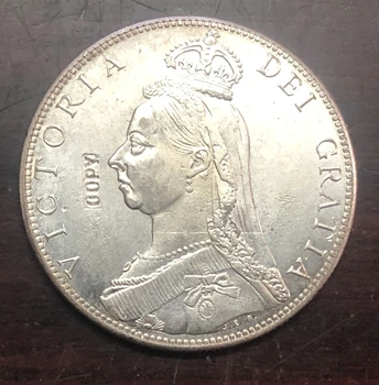Roku 1887 Veľká Británia 1/2 Koruny-Victoria Strieborné Pozlátené Kópiu Mince