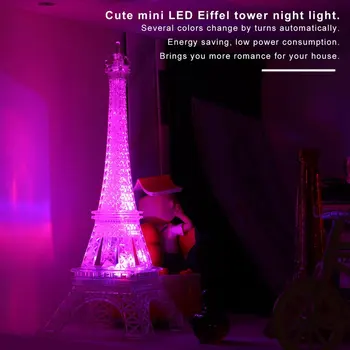 Romantický Eiffelova Veža Farbu Meniace LED Nočné Svetlo Spálňa Domáce Dekorácie na celom Svete Obchodu