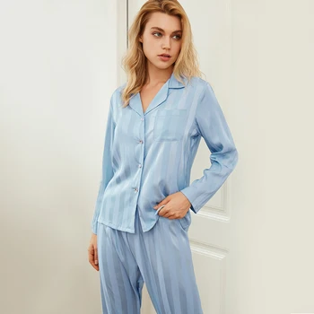 Roseheart Modrá Ružové dámske Spánku Pajama Nastaviť Sleepwear Prekladané Sexy Odev Vyhovuje Faux Hodváb Plus Veľkosť 2 Kusy