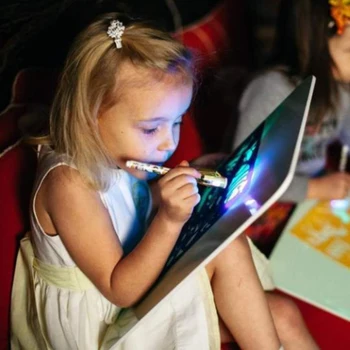 Rozsvietiť Kreslenie Zábava Rozvojových Hračiek Čerpať Skicár Board Portable pre Deti detský SDF-LODE