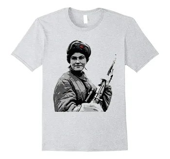 Ruská Žena Sniper Ww2 Vintage Poster Značky Man T Shirt 2019 Nové Módne Tričko Bavlnené Oblečenie Nové Tlačené T Košele