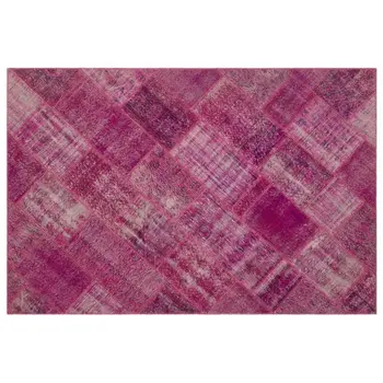 Ručné Ružová Vintage Overdyed Patchwork Oblasti Koberec 160x230 Cm-5'3