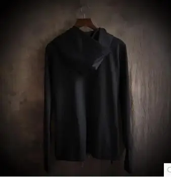 S-3XL !! Muži Nové Oblečenie Osobnosti stredne dlhý sveter Hoodies Kabát, plášť non-tradičné slim hairstylist kostýmy Plus veľkosť