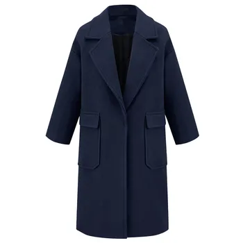 SAGACE Vysoko kvalitné dámske klope jeden buttoned kabát v dlhodobej časti vlnené kabát elegantné ženy profesionálne nosiť kabát