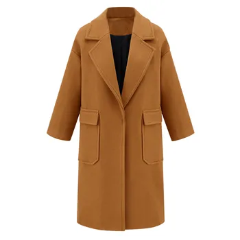 SAGACE Vysoko kvalitné dámske klope jeden buttoned kabát v dlhodobej časti vlnené kabát elegantné ženy profesionálne nosiť kabát