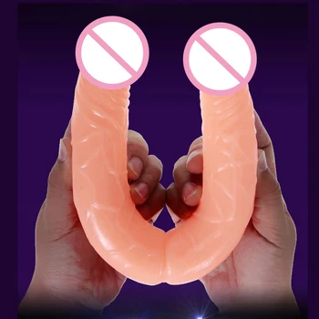 Sex Výrobky, umelé penisy Flexibilné Dvojité hlavu Dilda Vagíny a Análneho stimulácia Dildo sexuálne hračky pre ženy Sexuálne Hračky pre Lesbický Pár