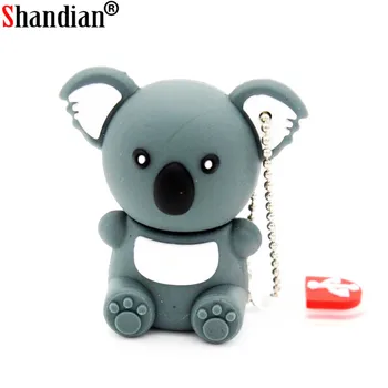 SHANDIAN Koala USB 2.0 Flash Drive Karikatúry Dendrive 4 GB 8 GB 16 GB 32 GB, 64 GB 128 GB Roztomilý Zvierat Pero, Disky Memory Stick Dievča Dary