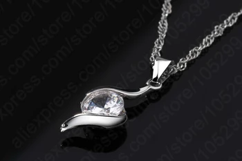 Shinning Módne Geometrické 925 Sterling Silver Crystal Náhrdelníky Náušnice Šperky Sady Pre Zapojenie Žien, Svadobný Set