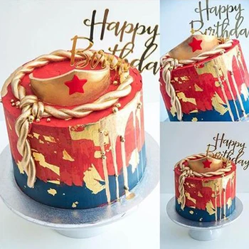 Shiny Happy Birthday Cake Vňaťou Krásne Hviezdy Cupcake Mulčovače Tortu Vyberá Cake Decoration Vňaťou Špáradlo Deti Narodeniny 1pc