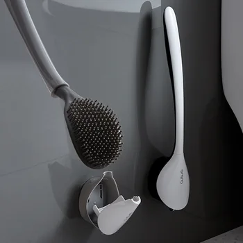 Siliconesilicone brushbrush householdhousehold wallwall--mountedmounted headhead toilettoilet brushbrush creativ