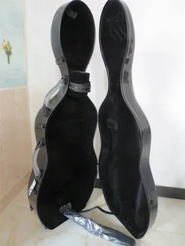Silný, pevný uhlíkových vlákien violončelo prípade, 1/2,dvojité zadné popruhy,kolesá