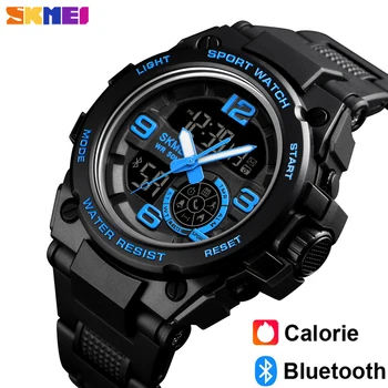 SKMEI Luxusné Bluetooth Digitálne náramkové hodinky Módne Športové Smart Hodinky Mužov Nepremokavé Kalórií Krokomer Hodiny relogio inteligente